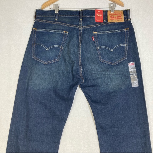 Levi's Strauss & Co Men’s Jeans Demin Regular 505  Straigh Fit Blue W38 L33 - Picture 12 of 14